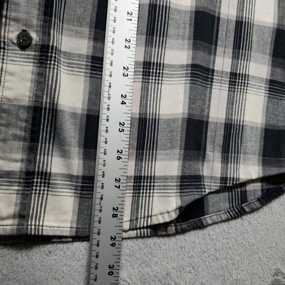 Wrangler Long Sleeve Button Up Flannel Plaid Shirt Black White Men Sz XL - Picture 9 of 9
